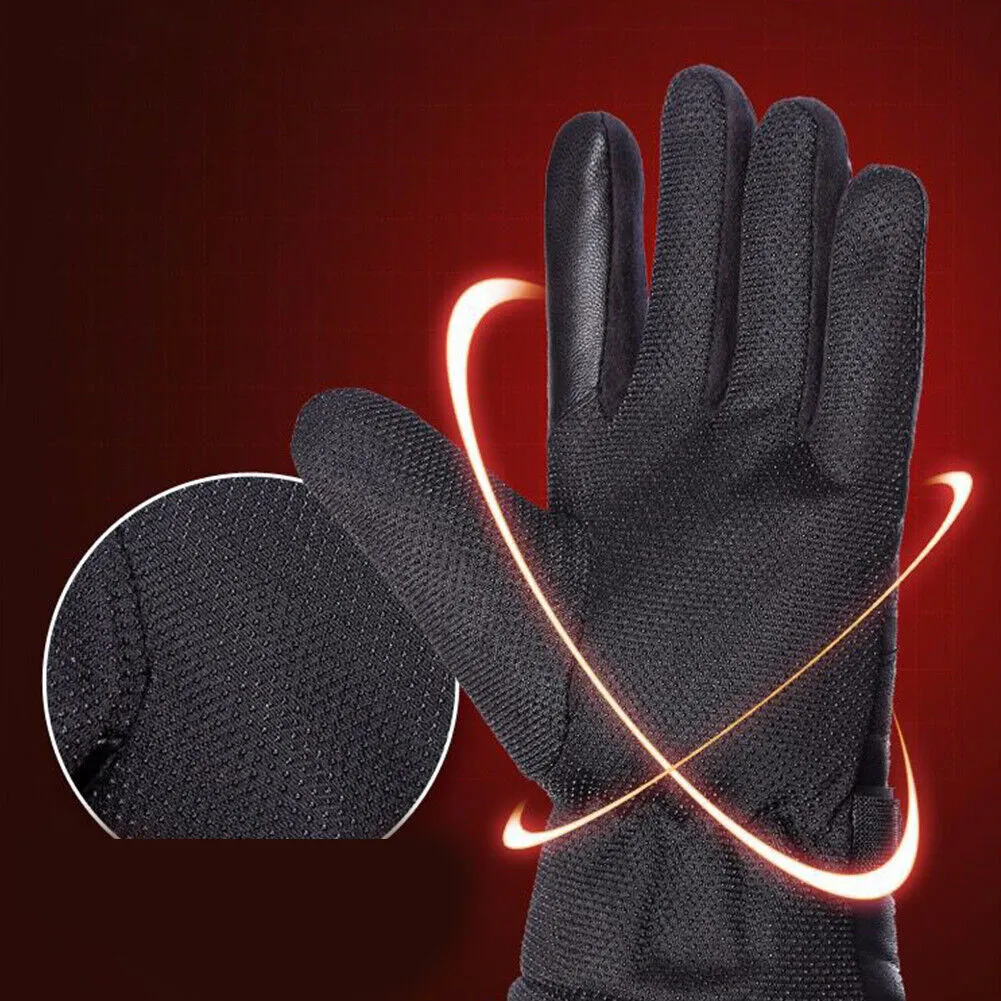 US 1-2 Pair Rechargeable Heated Gloves Unisex Touchscreen Ski Waterproof Outdoor