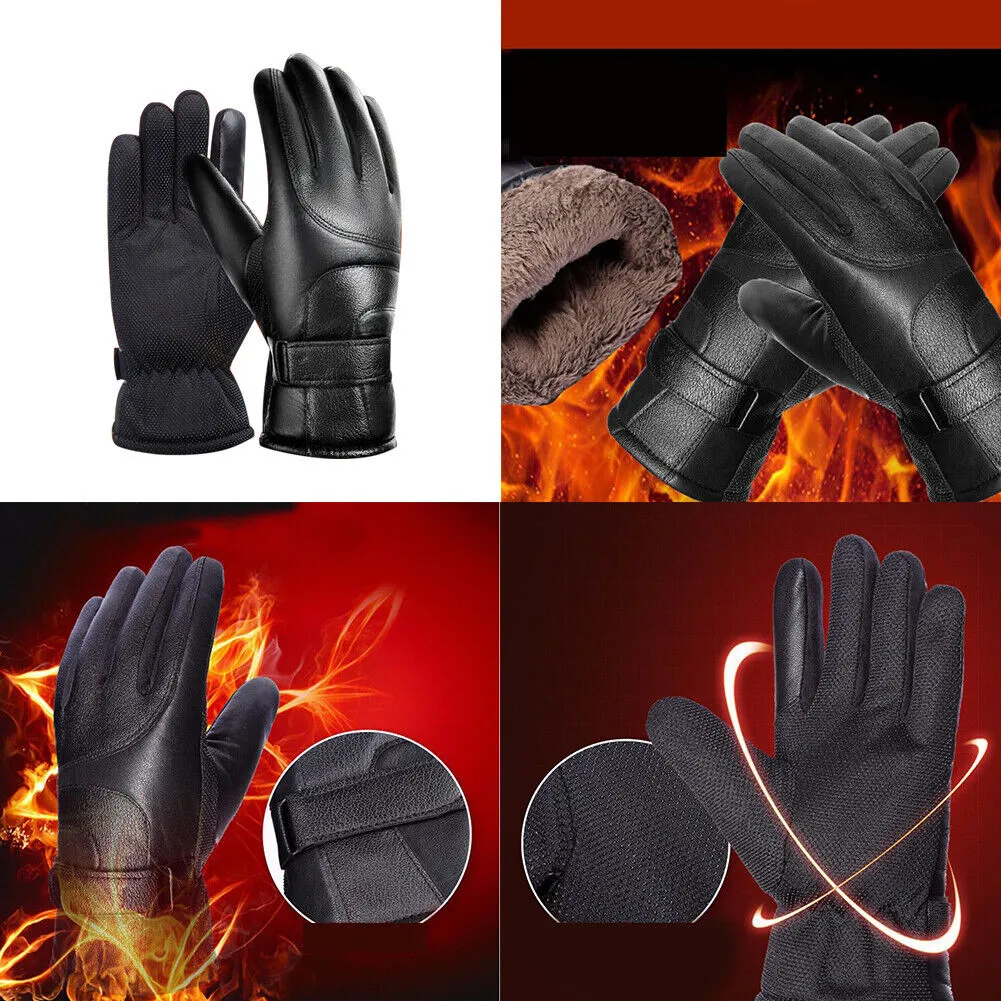 US 1-2 Pair Rechargeable Heated Gloves Unisex Touchscreen Ski Waterproof Outdoor